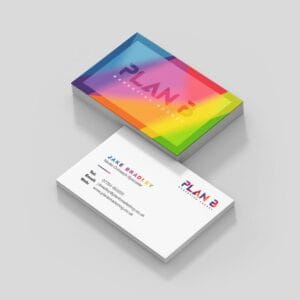 Colourful printed business cards