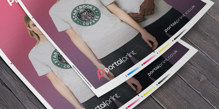 Unfinished posters for Portalprint.co.uk on floorboards