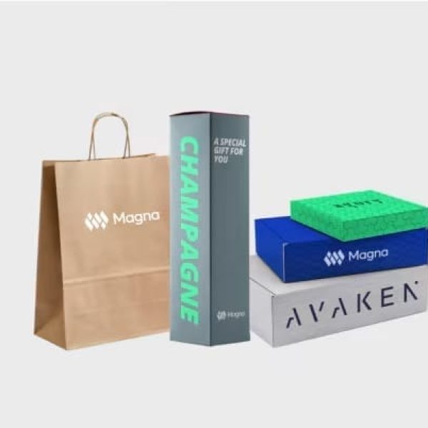 Printed packaging, boxes and bags