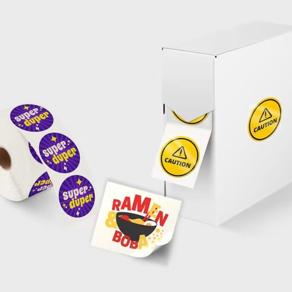 Stickers and labels on a roll collection